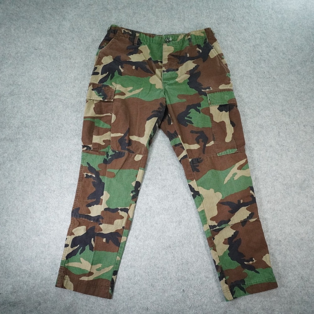 Propper Pants Mens Medium Hemmed 28" Inseam Woodland Camo Cargo Straight
